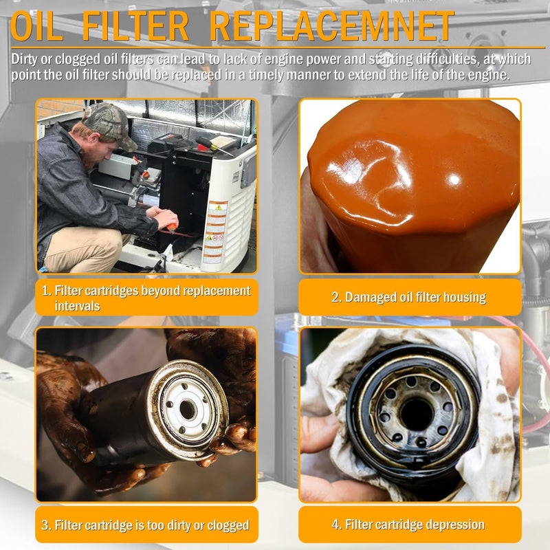 Qagea 070185ES Oil Filters Compatible with Generac Engines 8-24kw Guardian Portable Outdoor Generator 760cc 990cc Replaces 070185E 70185 (2 Pack) - Image 5